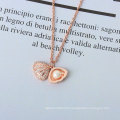 925 sterling silver rose gold shell pearl necklace